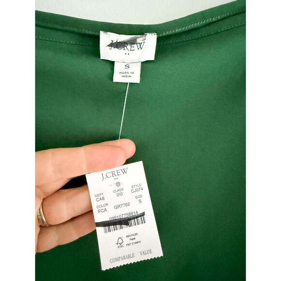 J.Crew Factory | NWT Stretch cotton-blend apron tank Fern Canyon Green | Sz S - Picture 4 of 8